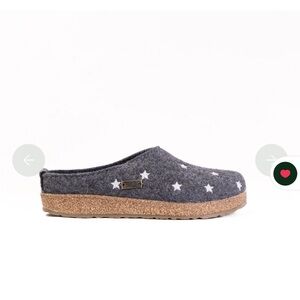 HAFLINGER STELLINE- women’s wool clogs grey with stars
